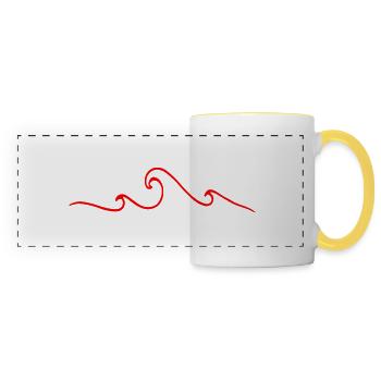 waves - Panoramic Mug - white/yellow - Front