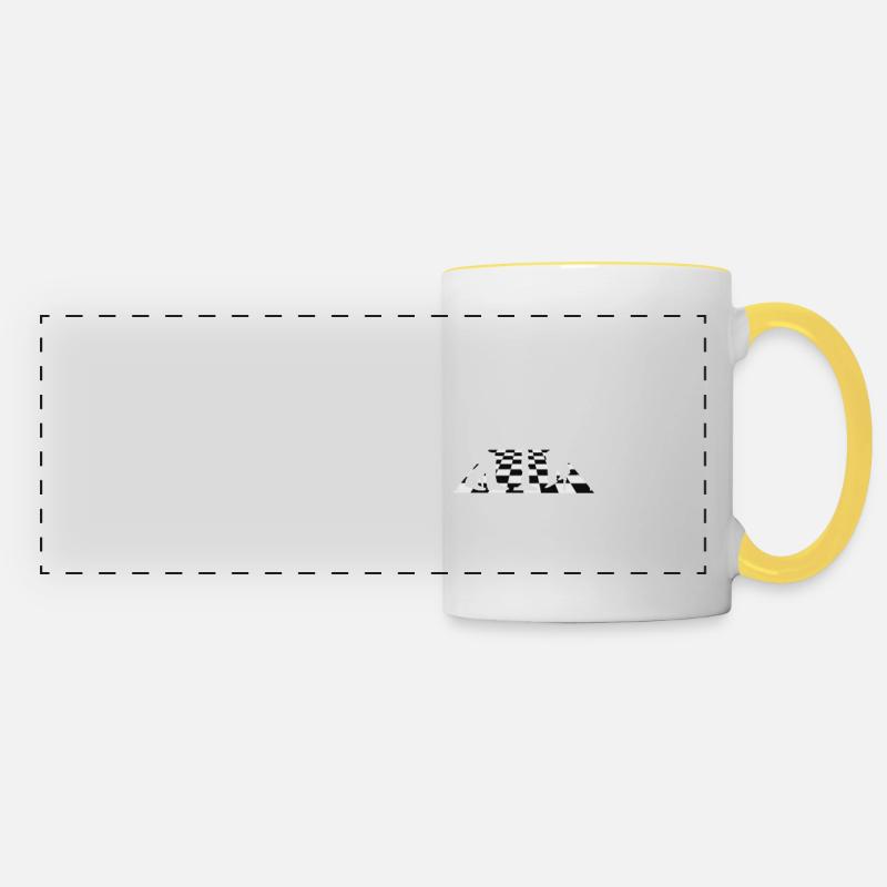 Evolution jeux d'échecs - Mug panoramique contrasté et blanc - blanc/jaune