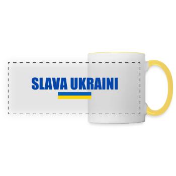 Slava ukraini - Panoramic Mug - white/yellow - Front