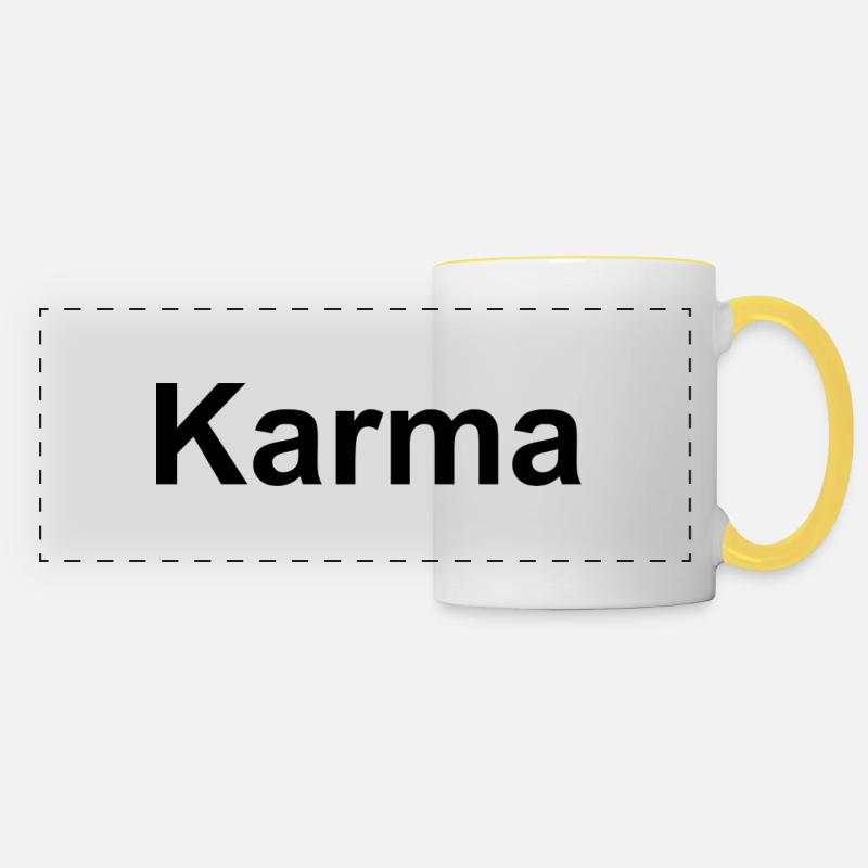 Karma Noir - Mug panoramique contrasté et blanc - blanc/jaune