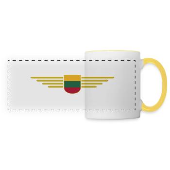 Lithuania T-Shirt – Pride and Style - Panoramic Mug - white/yellow - Front