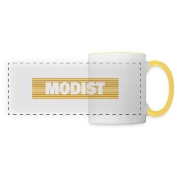 Le métier de modiste - Mug panoramique contrasté et blanc - blanc/jaune - Devant
