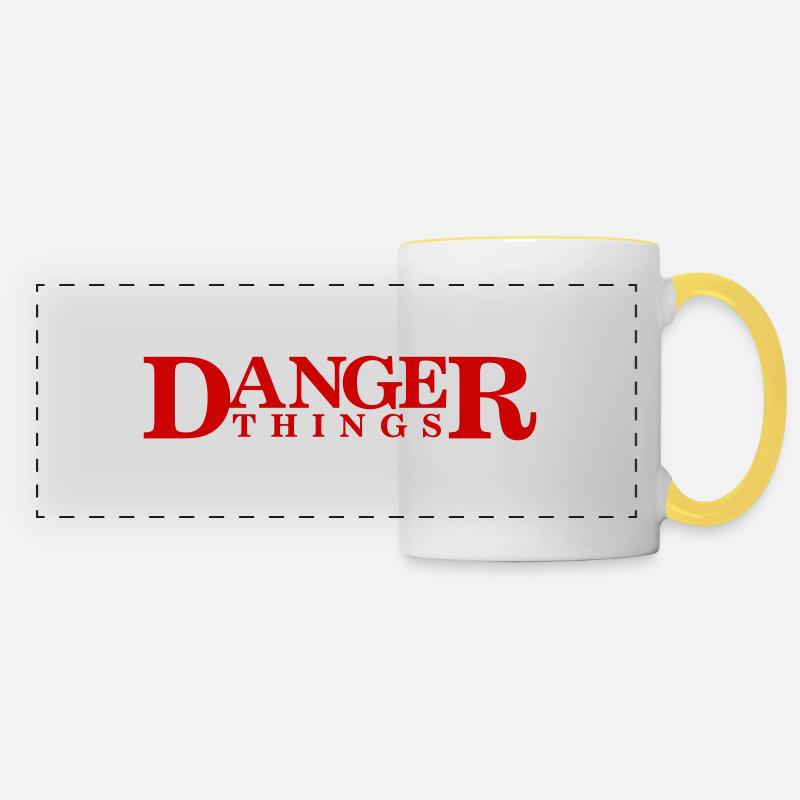 Danger Things - Panoramatasse - Weiß/Gelb