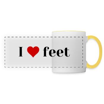 I love feet - Panoramatasse - Weiß/Gelb - Vorne