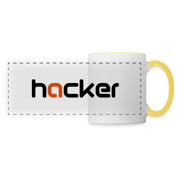 Hacker - Mug panoramique contrasté et blanc - blanc/jaune - Devant