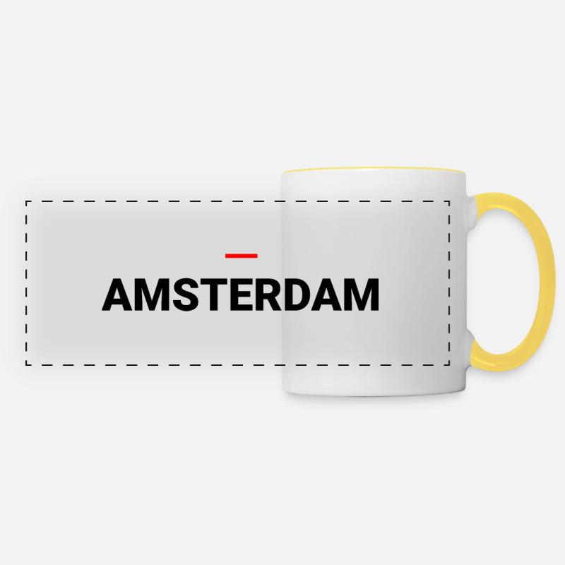 AMSTERDAM - Mug panoramique contrasté et blanc - blanc/jaune