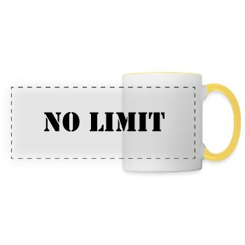 no_limit_01 - Mug panoramique contrasté et blanc - blanc/jaune - Devant