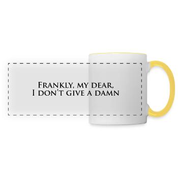 Franchement ma chère, je m’en fous d’une citation. - Mug panoramique contrasté et blanc - blanc/jaune - Devant