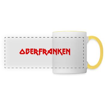 Modisches Heimat OBERFRANKEN Metal-Design - Panoramatasse - Weiß/Gelb - Vorne