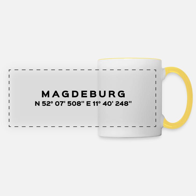 Magdeburg - Panoramic Mug - white/yellow