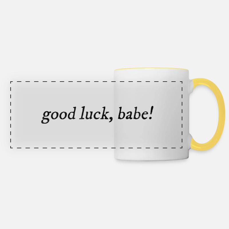 Good luck, babe! - Panoramic Mug - white/yellow