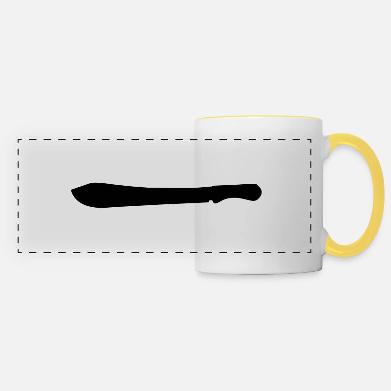 machete3 - Panoramic Mug - white/yellow