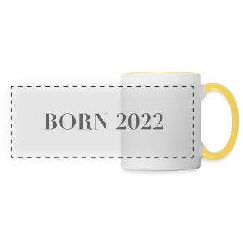 Geburt 2022 - Panoramatasse - Weiß/Gelb - Vorne