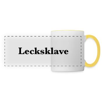 Lecksklave - Panoramatasse - Weiß/Gelb - Vorne