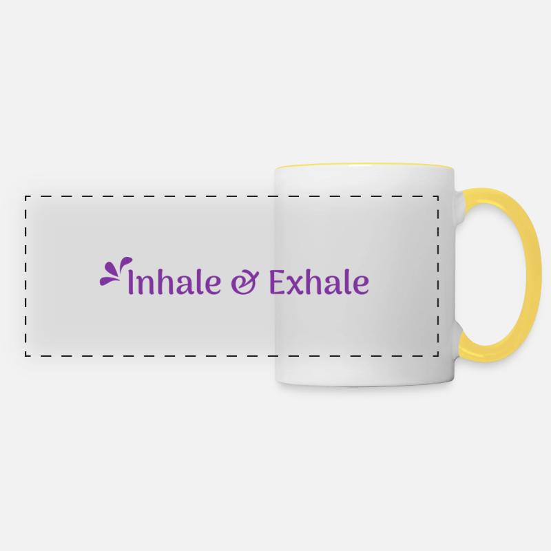 Yoga Saying - Panoramic Mug - white/yellow