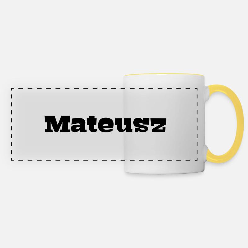 Mateusz - Panoramic Mug - white/yellow