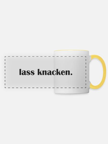 Lass knacken - Panoramatasse - Weiß/Gelb