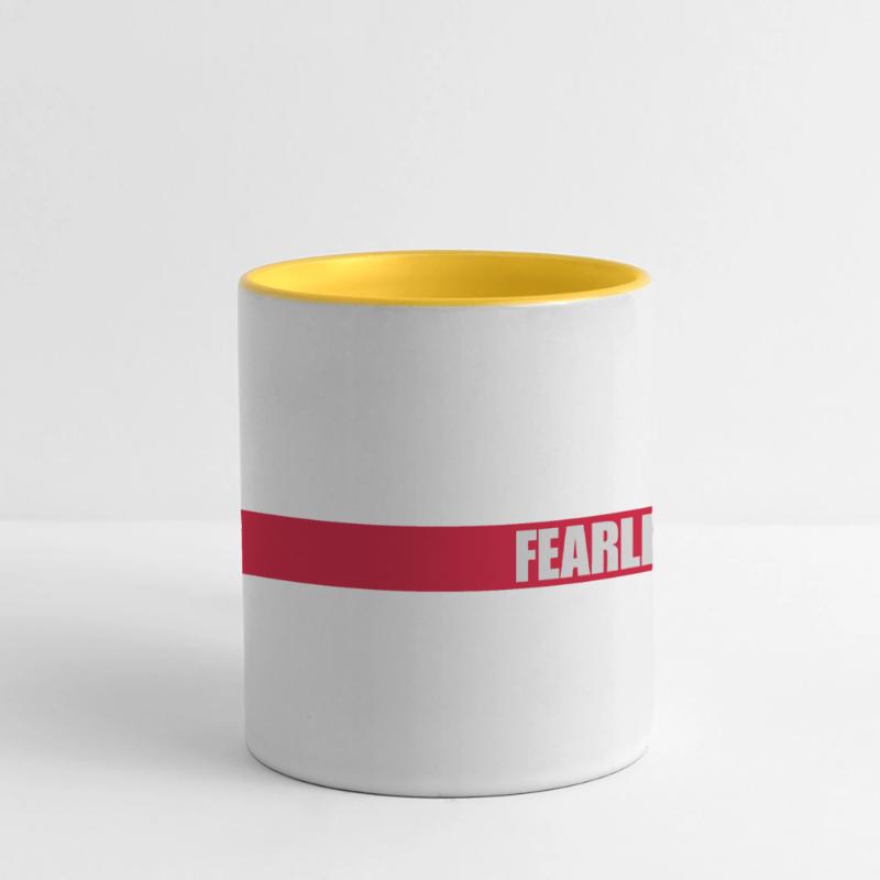 Conception de citation de texte intrépide Mug panoramique contrasté et blanc