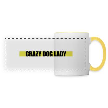 crazy dog lady quote - Panoramic Mug - white/yellow - Front