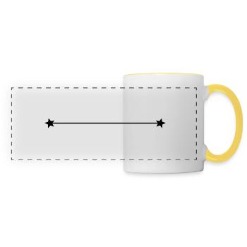 Ligne en noir - Mug panoramique contrasté et blanc - blanc/jaune - Devant