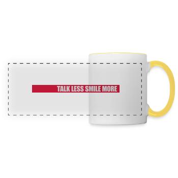 parler moins sourire plus - Mug panoramique contrasté et blanc - blanc/jaune - Devant