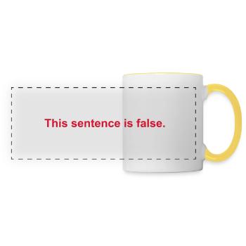 This Sentence Is False - Panoramic Mug - white/yellow - Front