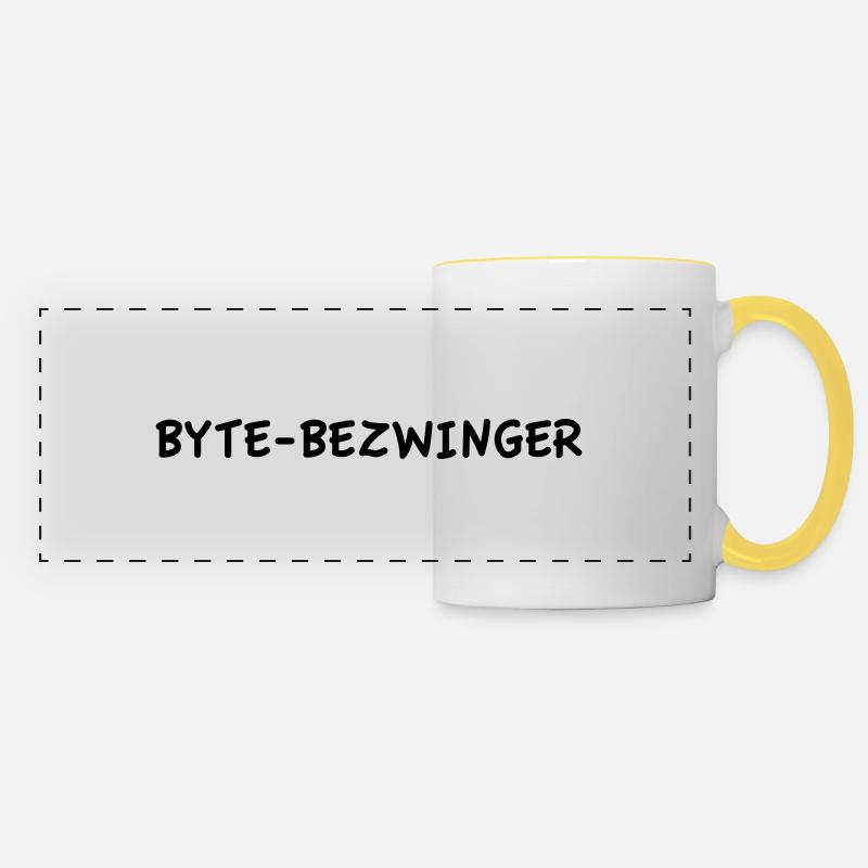 Byte Conqueror - Panoramic Mug - white/yellow