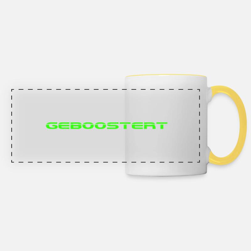 geboostert neongrün - Panoramatasse - Weiß/Gelb
