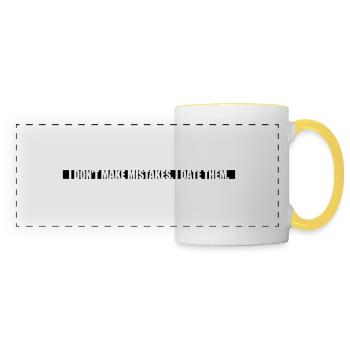 Date Mistakes Zitat Logo - Panoramatasse - Weiß/Gelb - Vorne