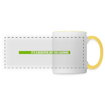beautiful day for learning - Panoramic Mug - white/yellow - Front