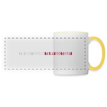 only talking to dog - Panoramic Mug - white/yellow - Front