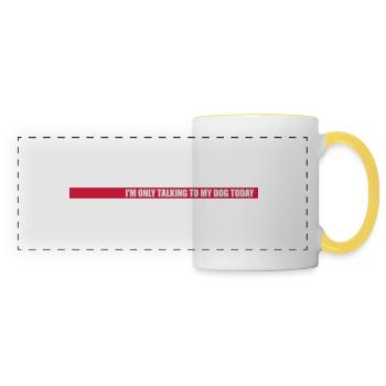 only talking to dog - Panoramic Mug - white/yellow - Front