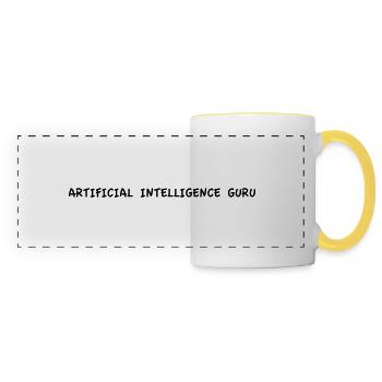 Gourou de l’intelligence artificielle - Mug panoramique contrasté et blanc - blanc/jaune - Devant