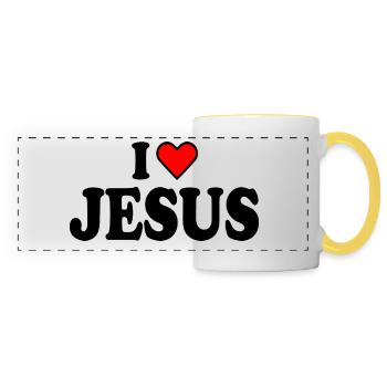 I love jesus - Panoramic Mug - white/yellow - Front