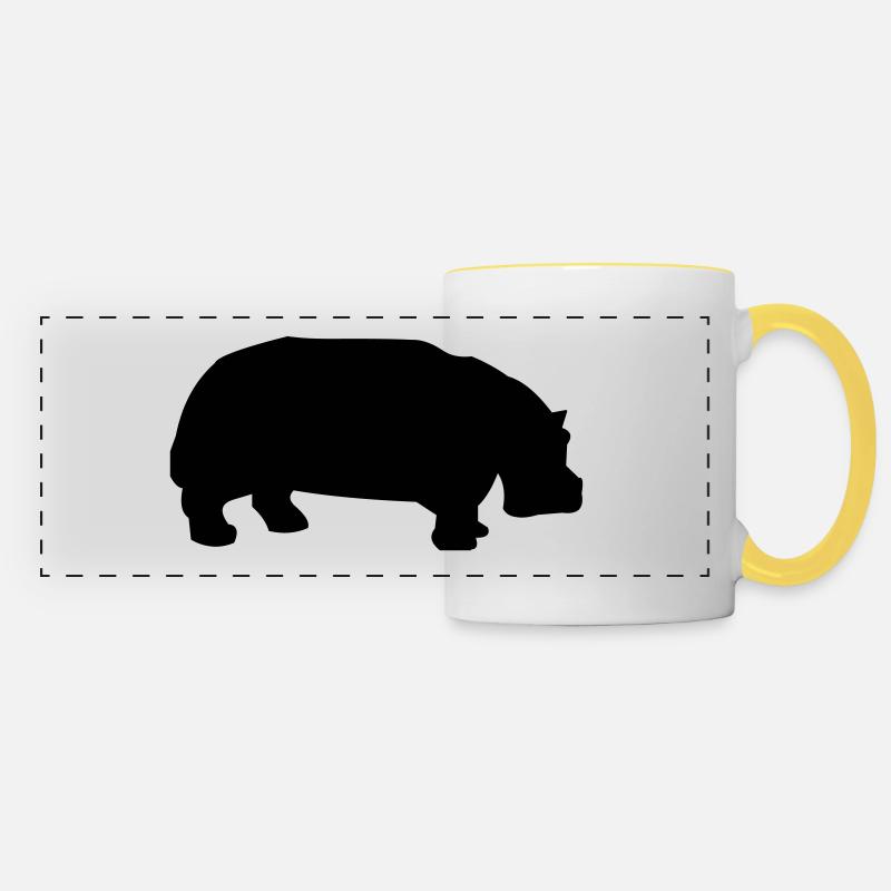 hippo - Mug panoramique contrasté et blanc - blanc/jaune