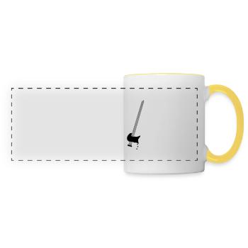 battement e guitare - Mug panoramique contrasté et blanc - blanc/jaune - Devant