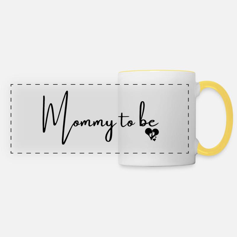 Maman à be - Mug panoramique contrasté et blanc - blanc/jaune