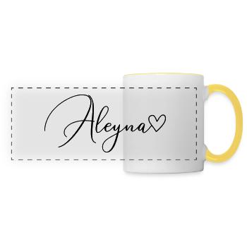 Aleyna Name Vorname Mädchen - Panoramatasse - Weiß/Gelb - Vorne