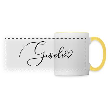 Gisele Last Name First Name Girl - Panoramic Mug - white/yellow - Front