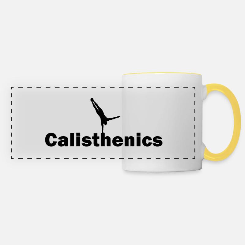 Calisthenics - Mug panoramique contrasté et blanc - blanc/jaune