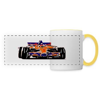 Race car - Panoramic Mug - white/yellow - Front