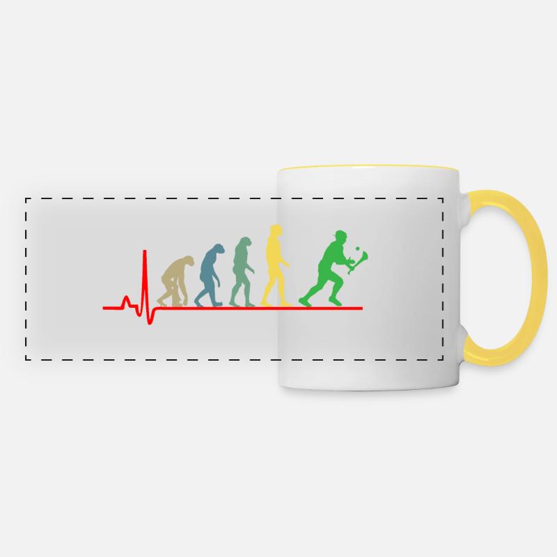 The Evolution of Hurling - Panoramic Mug - white/yellow