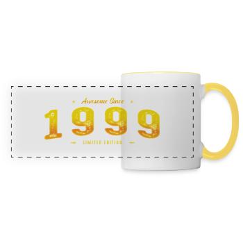 Millésime 1999 - Génial Depuis 1999 26ème anniversaire - Mug panoramique contrasté et blanc - blanc/jaune - Devant