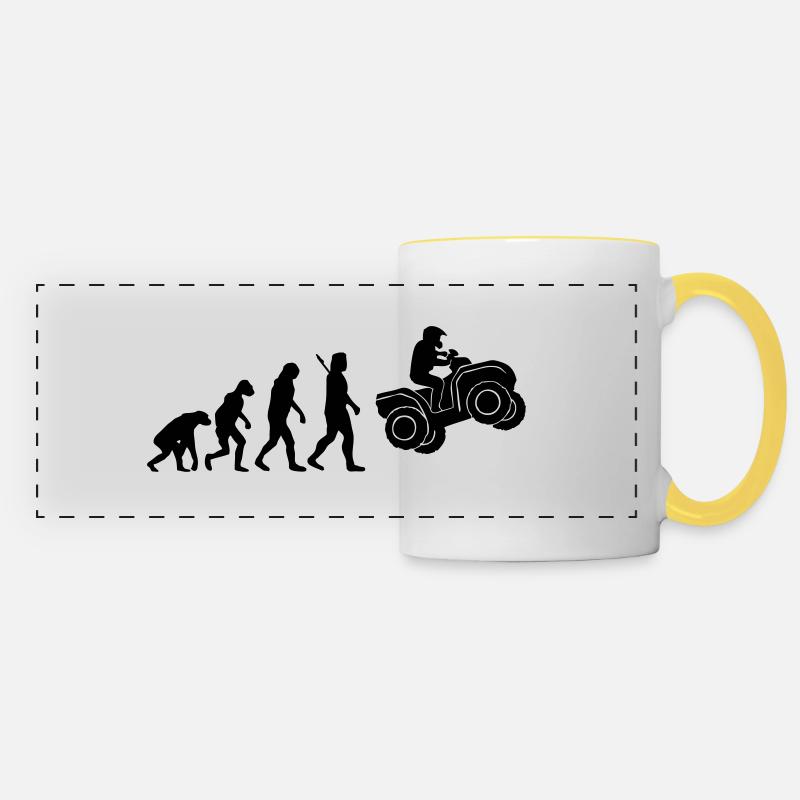 Evolution Quad Racer - Mug panoramique contrasté et blanc - blanc/jaune