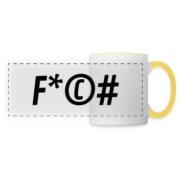 FCK lettering - Panoramic Mug - white/yellow - Front