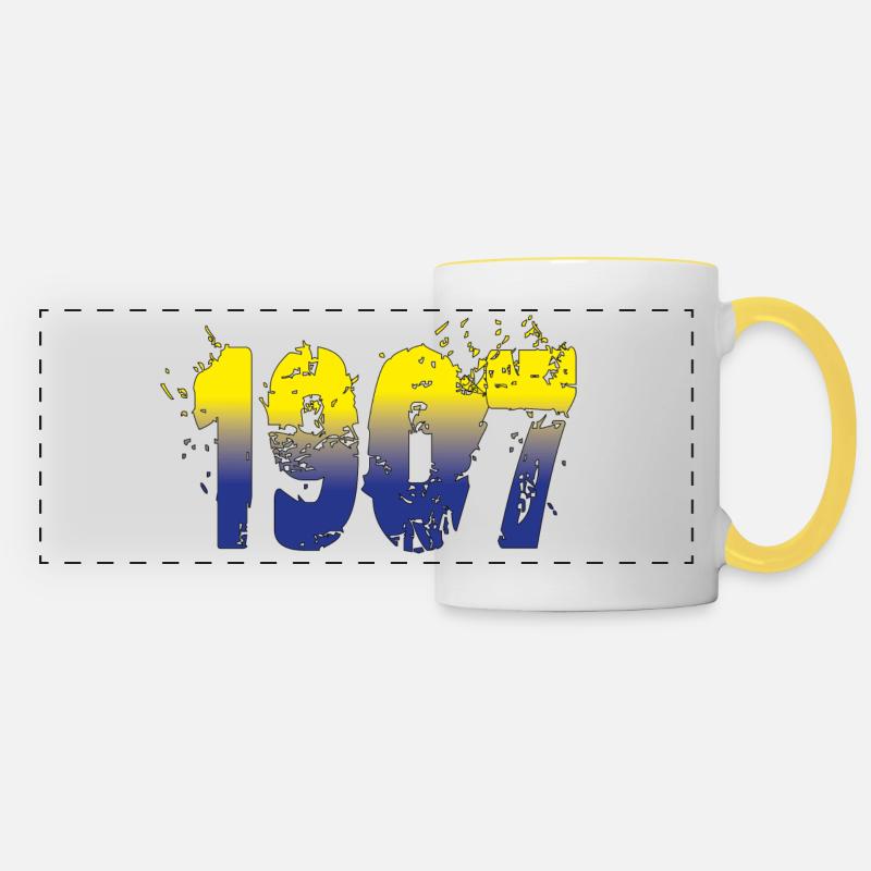 SARI MAVI 1907 - Panoramic Mug - white/yellow