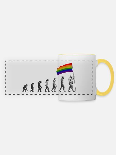 LGBTQIA + Pride Evolution - Panoramatasse - Weiß/Gelb