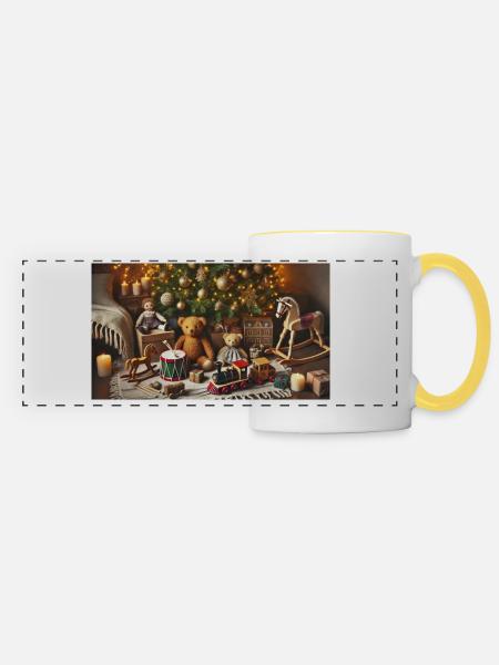 Weihnachtszauber - Panoramatasse - Weiß/Gelb