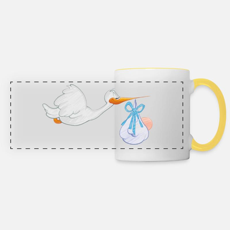 stork40 - Panoramic Mug - white/yellow