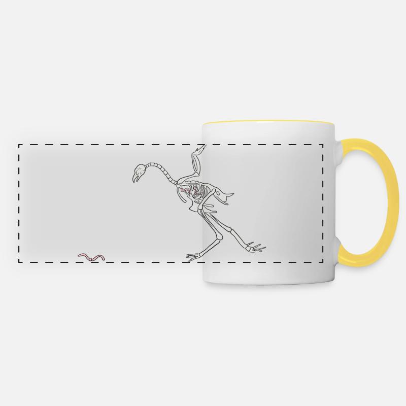 Skeleton Hen - Panoramic Mug - white/yellow